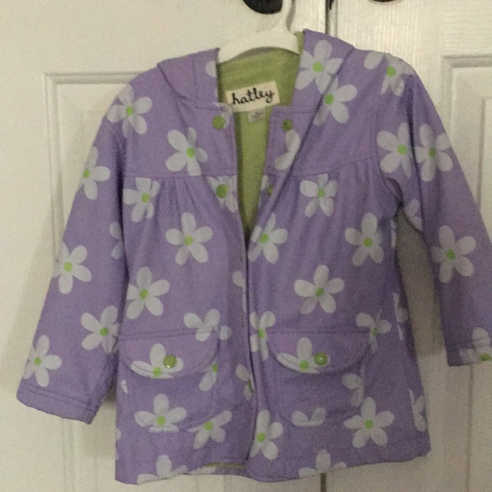 Adorable lavender daisy raincoat